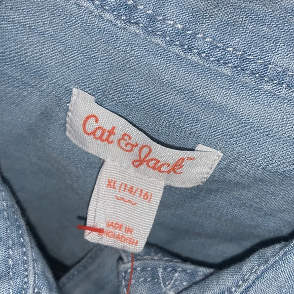 Cat & Jack Denim longsleeve 14/16 NWT - Picture 4 of 4